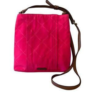Vera Bradley Preppy Poly Molly Crossbody Hot Pink Water Resistant Crossbody Bag